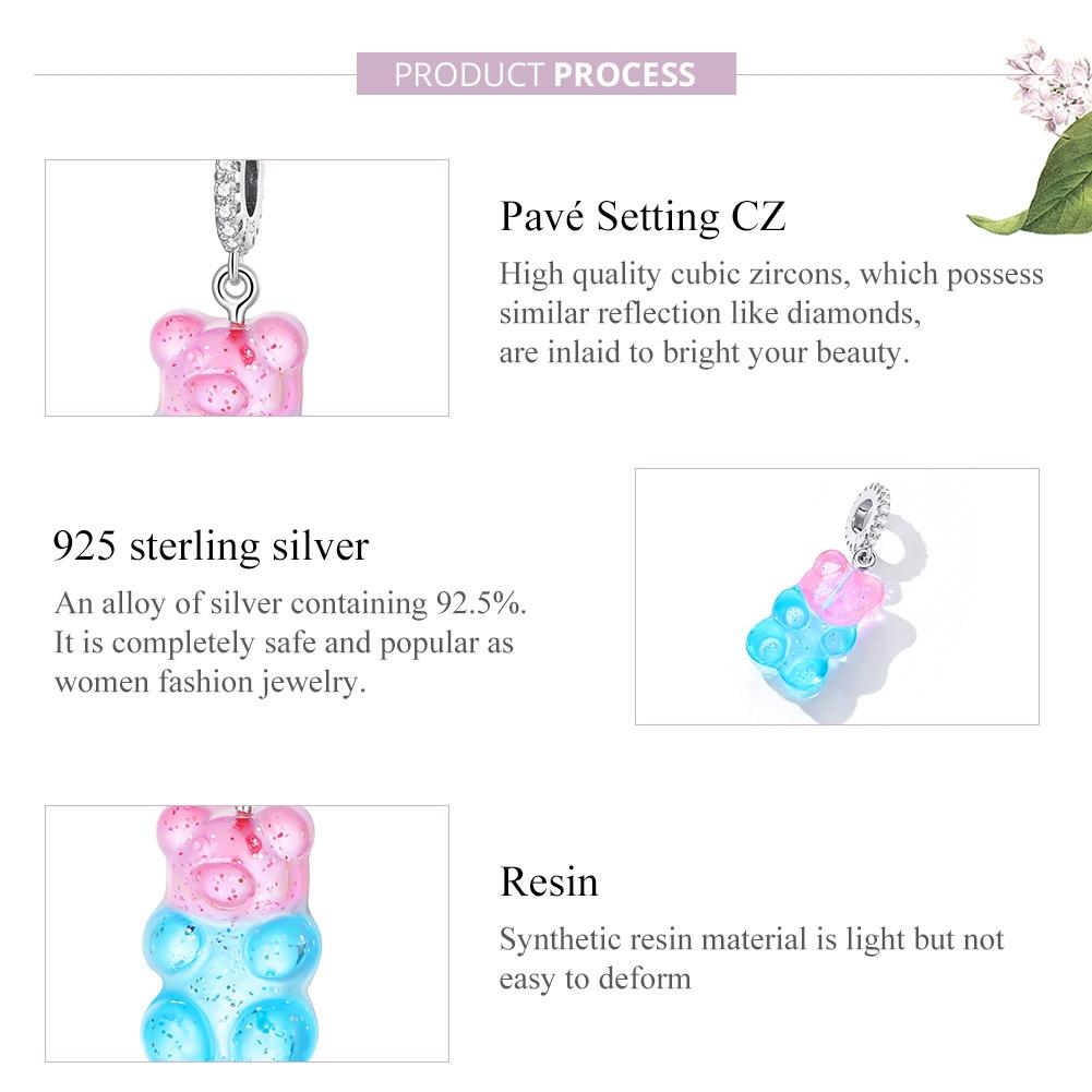 925 Sterling Silver Bear Charm For Bracelet Or Necklace 5
