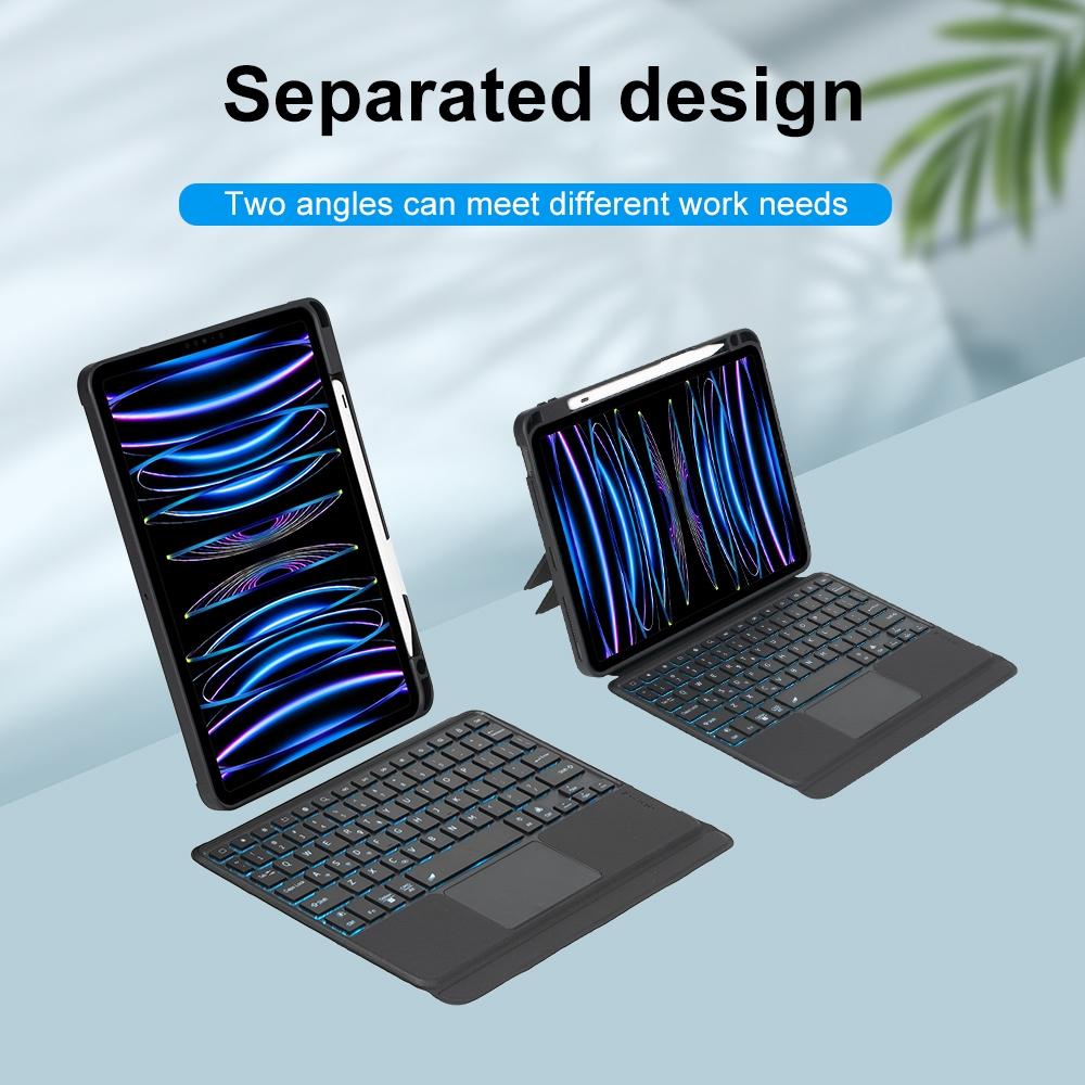 Bluetooth Keyboard Leather Case For Ipad Air / Pro 11 - Touch Backlight Split Type 7