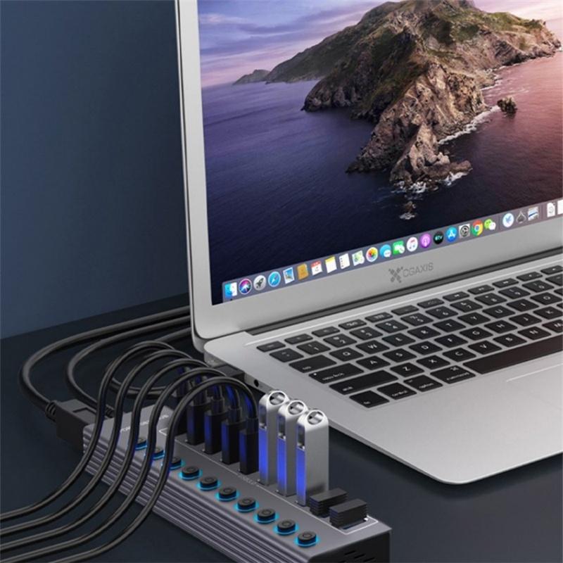 10-In-1 Usb 3.0 Extension Hub With Individual Switch 4