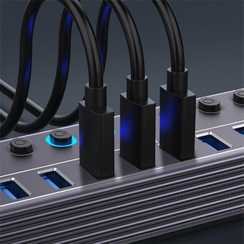 10-In-1 Usb 3.0 Extension Hub With Individual Switch 8