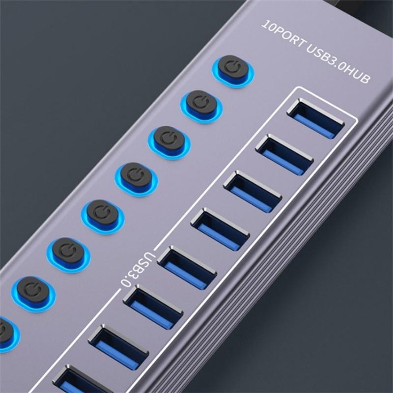 10-In-1 Usb 3.0 Extension Hub With Individual Switch 9