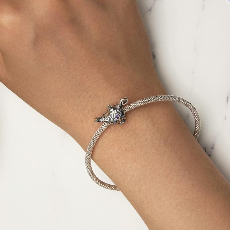 925 Sterling Silver Magic Lamp Beaded Bracelet Accessory 8