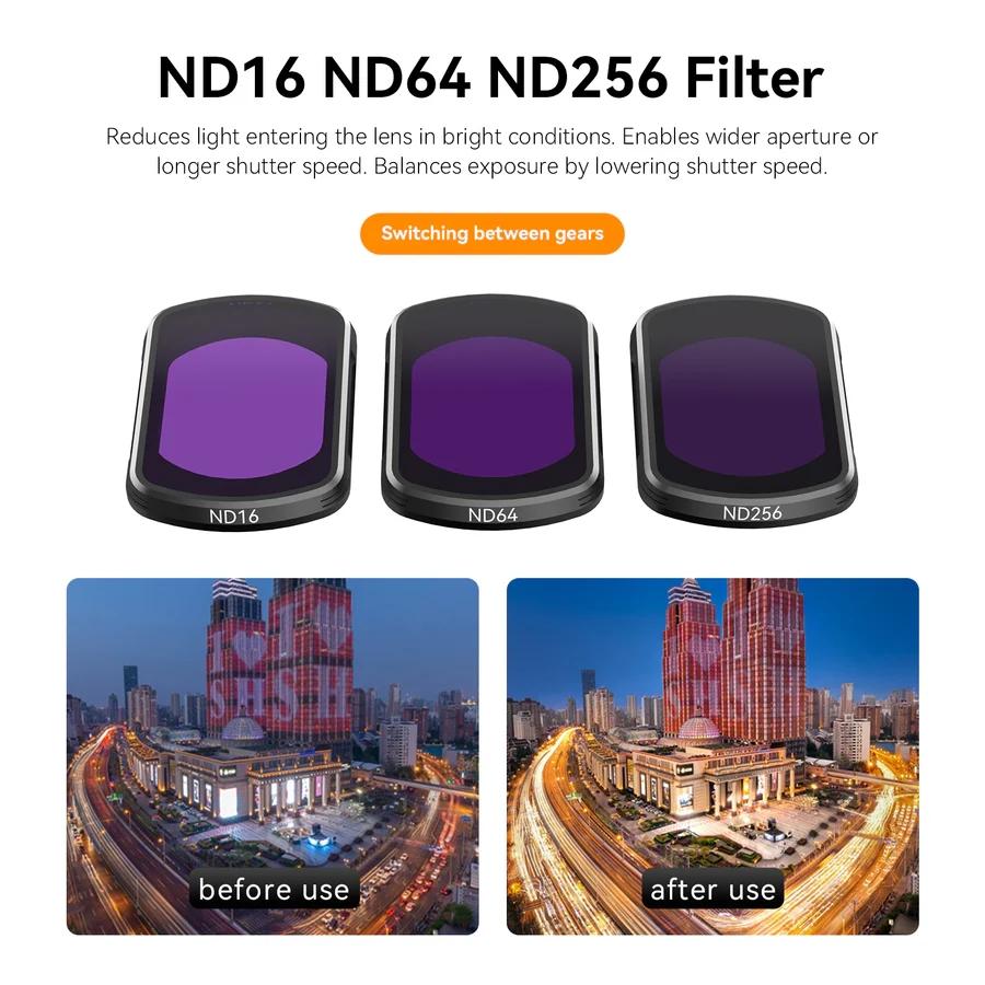 Magnetic Suction Filter Set For Dji Pocket 3 Cpl Nd16 Nd64 Nd256 8