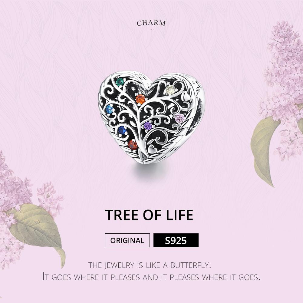 925 Sterling Silver Tree Of Life Zircon Bead Bracelet / Necklace Set 4