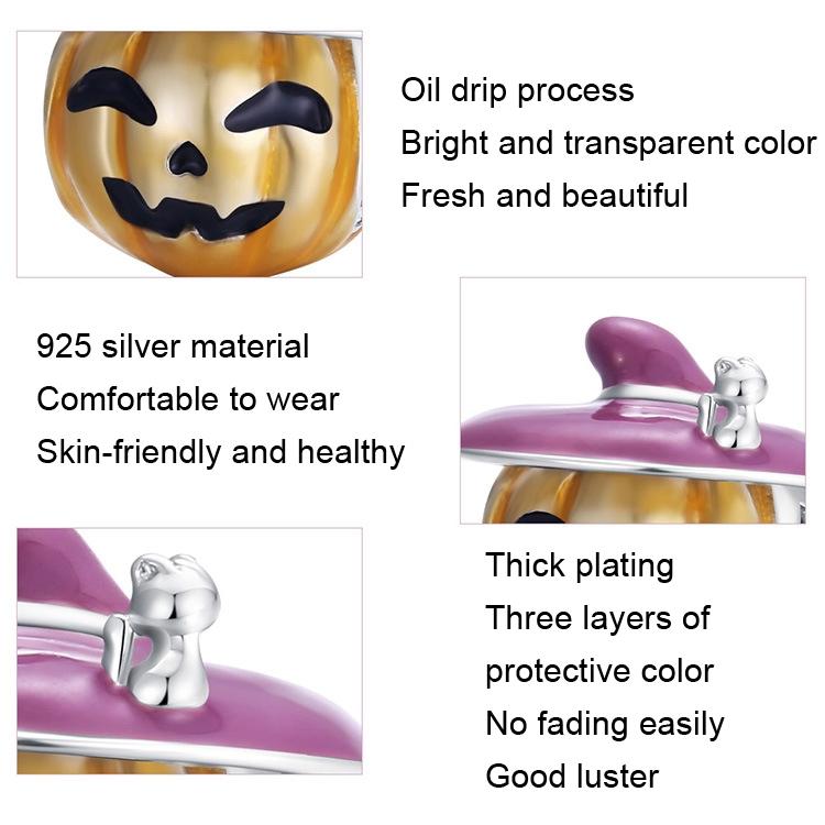 925 Sterling Silver Pumpkin Beads For Diy Oil Drops 3