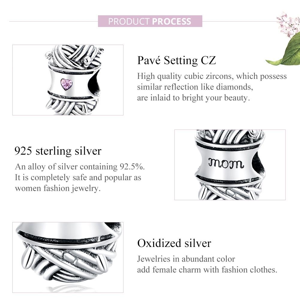 925 Sterling Silver Knitting Bead Bracelet / Necklace Accessory 6
