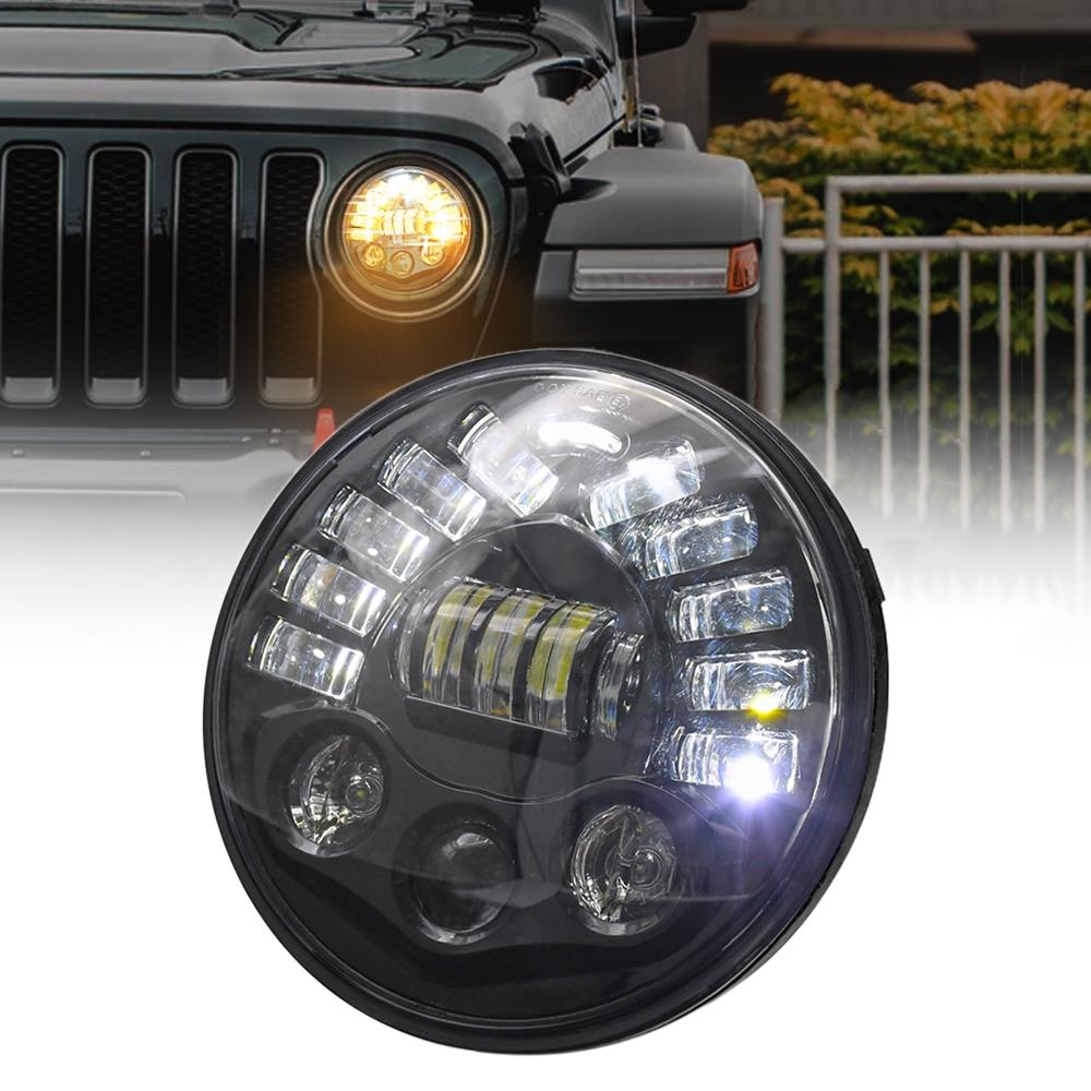 7 Inch Car Matrix Gradient Led Headlight Lamps For Jeep Wrangler 4
