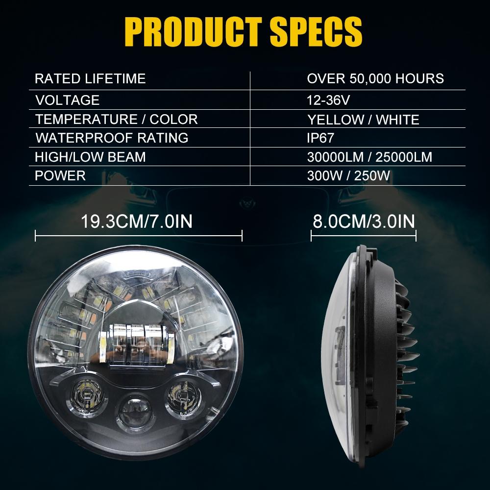7 Inch Car Matrix Gradient Led Headlight Lamps For Jeep Wrangler 5
