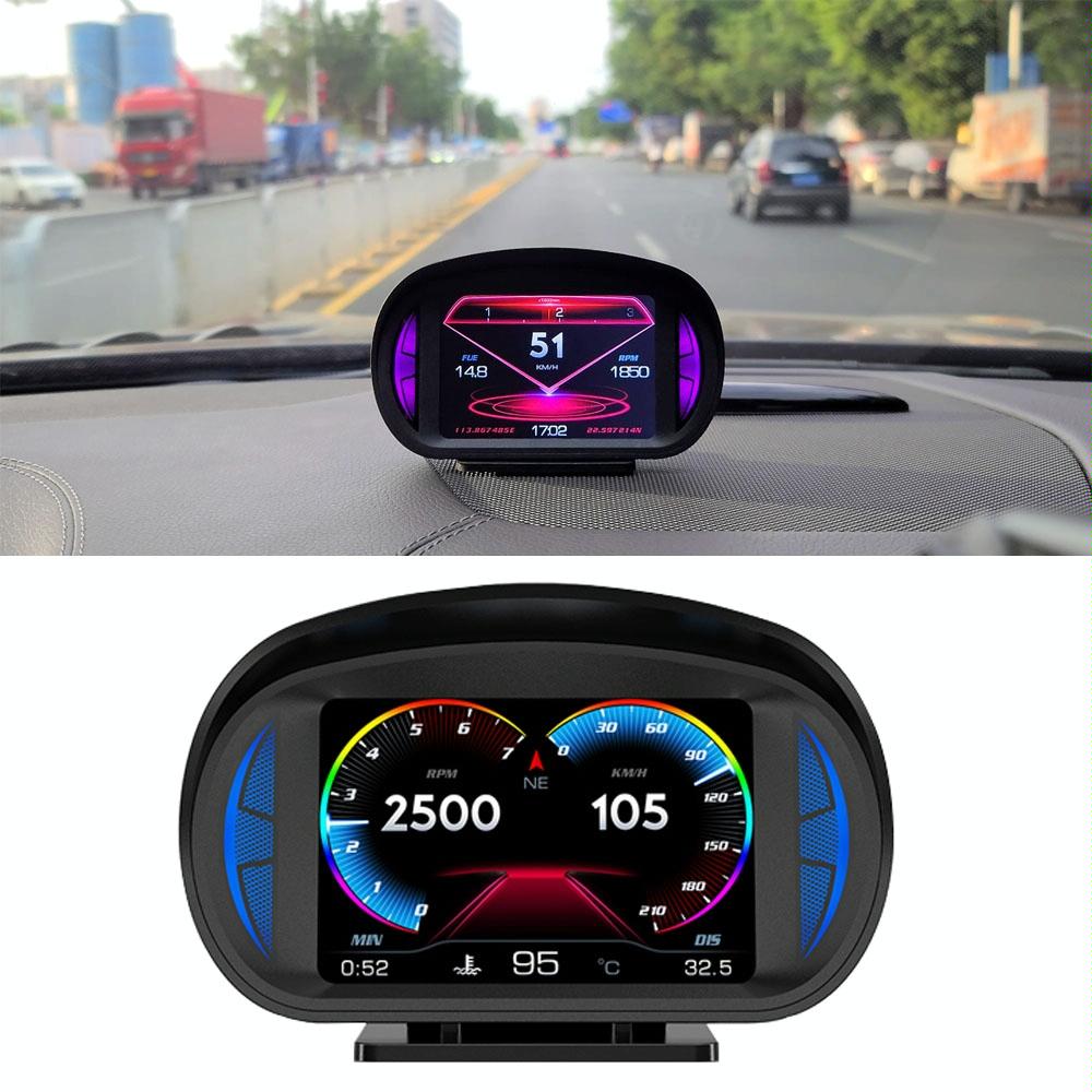 3 Inch Obd Lcd Car Speed Slope Meter Hud Display 4