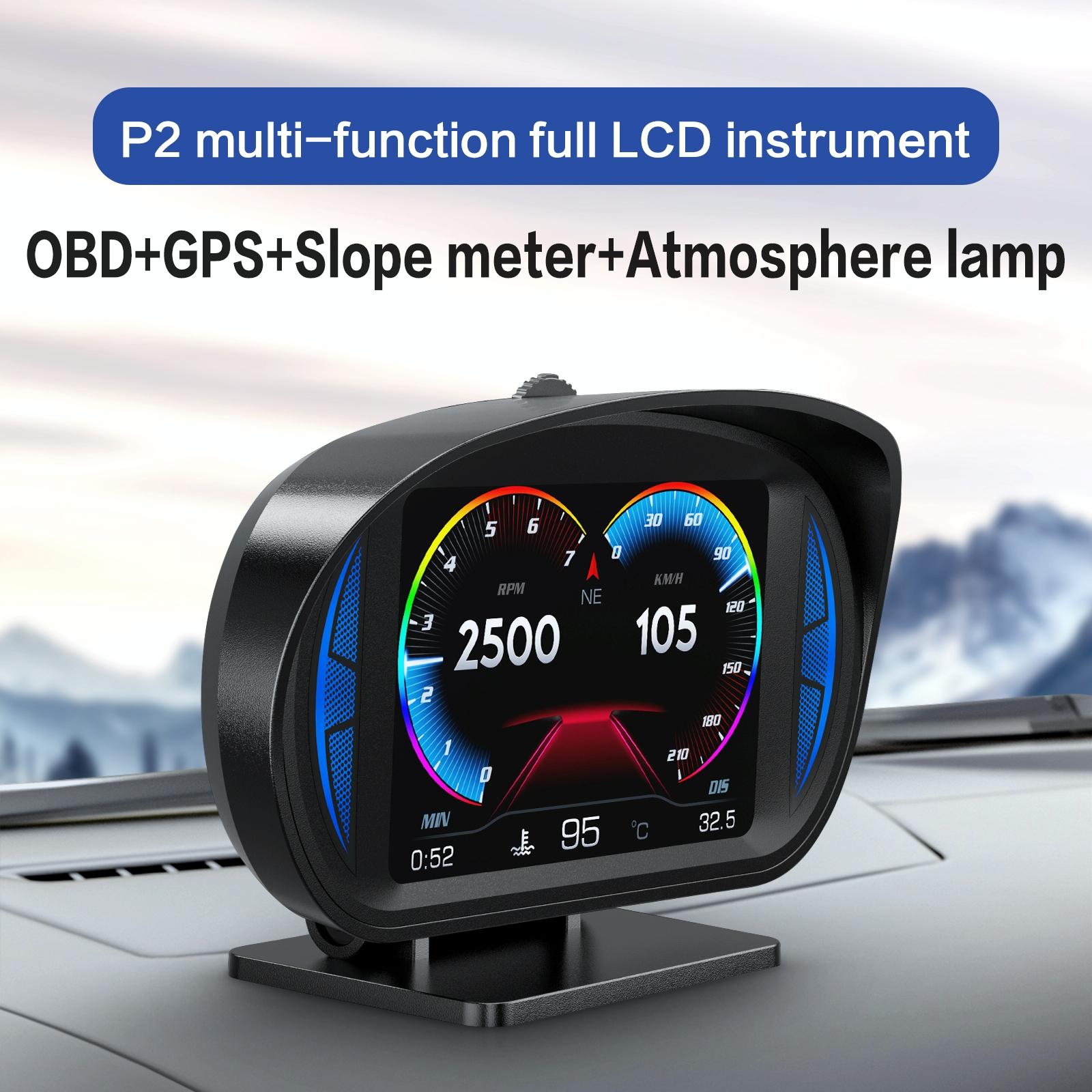 3 Inch Obd Lcd Car Speed Slope Meter Hud Display 5