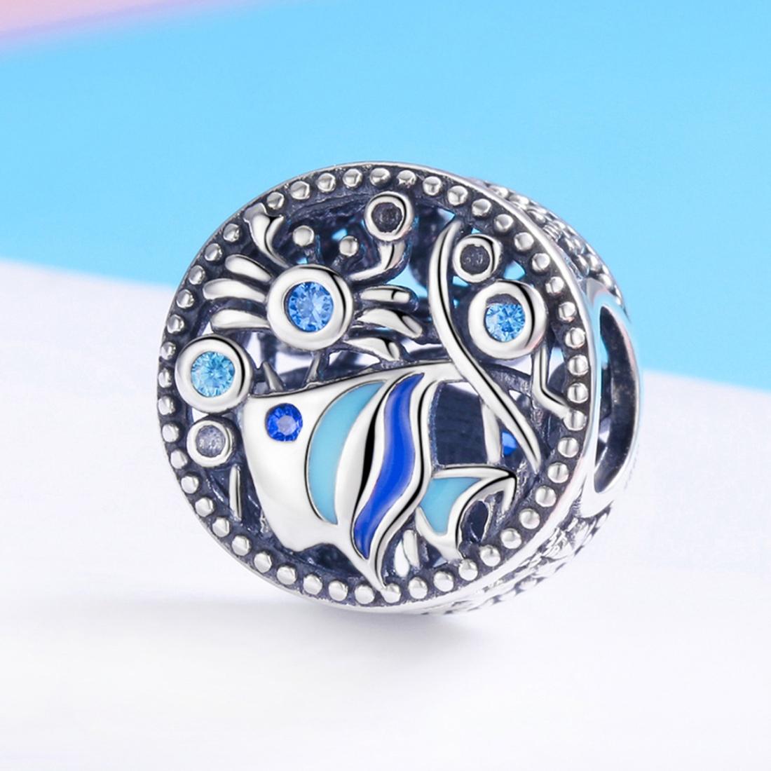 925 Sterling Silver Underwater World Fish & Crab Beads 3