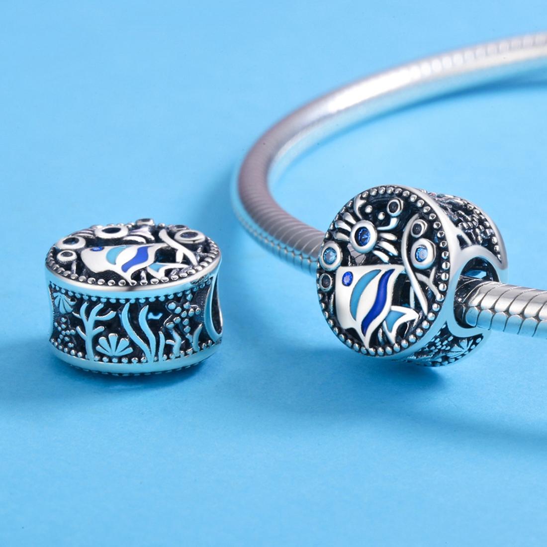 925 Sterling Silver Underwater World Fish & Crab Beads 7