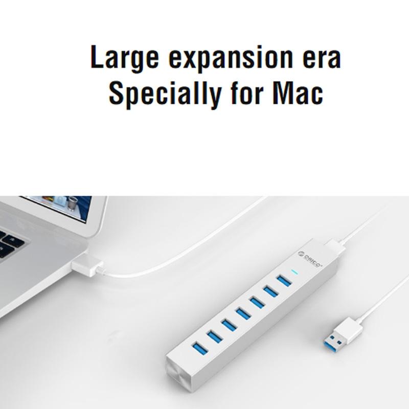 7-Port Aluminum Usb 3.0 Hub 8