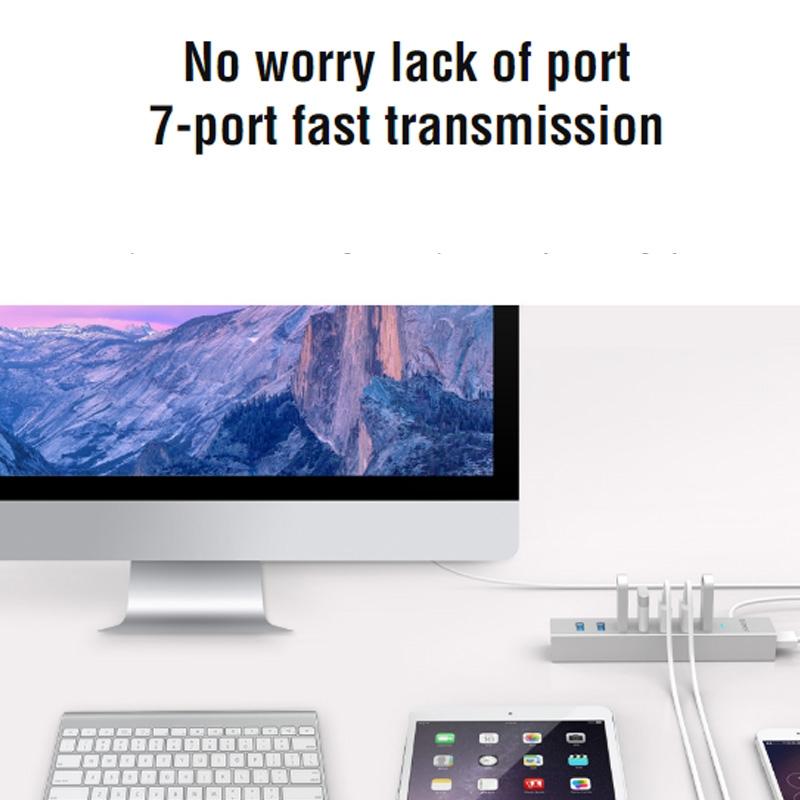 7-Port Aluminum Usb 3.0 Hub 10