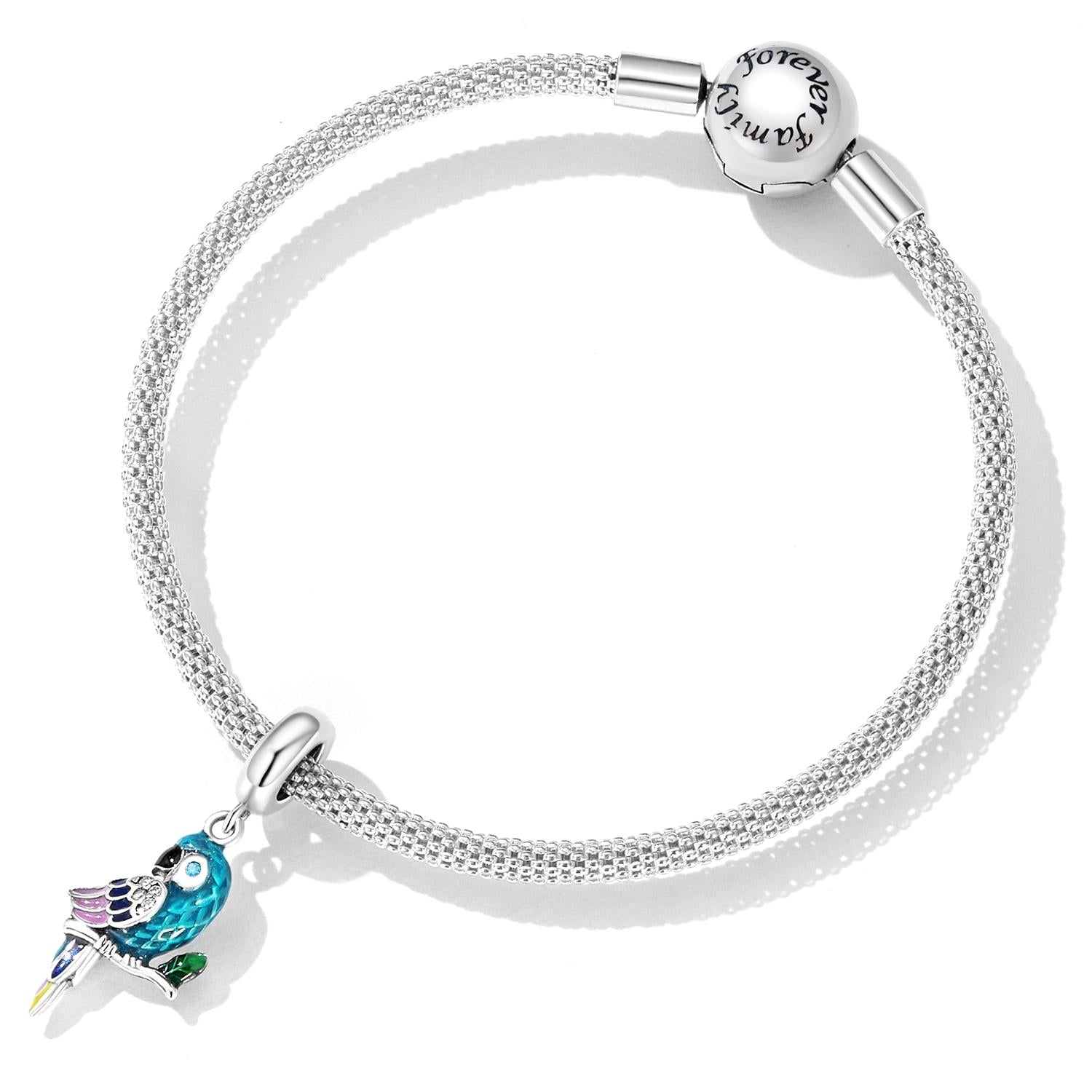 925 Sterling Silver Parrot Pendant For Bracelet Or Necklace 7