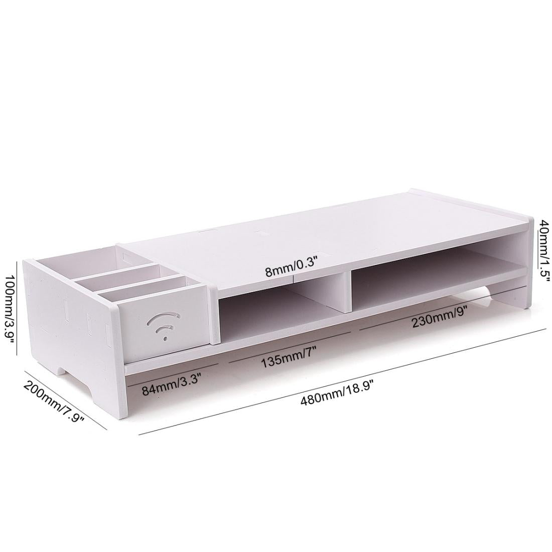 Versatile Desktop Monitor Stand - Sturdy Wood Riser for Laptop Notebook Tv 5