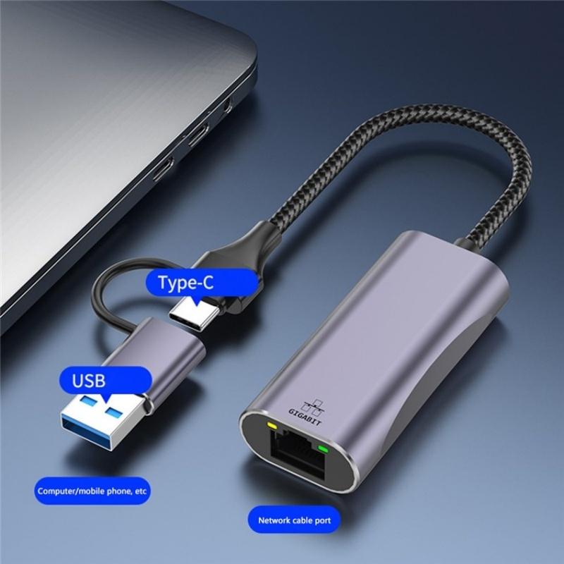 Usb Type-C Gigabit Hub Adapter For Laptop / Tablet / Phone 3