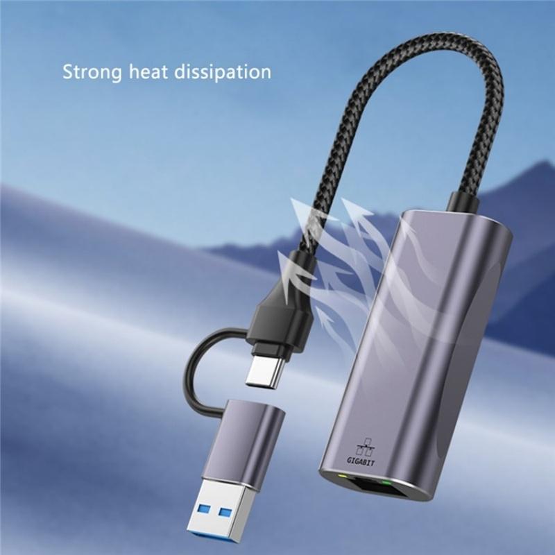 Usb Type-C Gigabit Hub Adapter For Laptop / Tablet / Phone 4