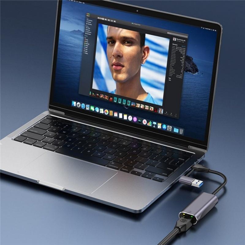 Usb Type-C Gigabit Hub Adapter For Laptop / Tablet / Phone 7