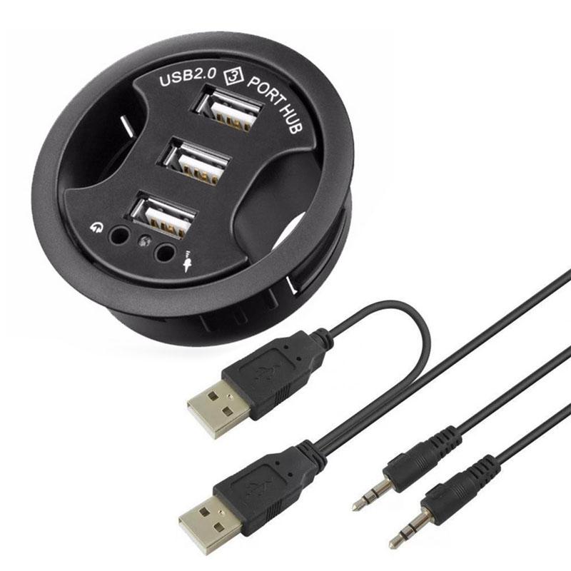 3-Port Usb Hub With Audio & Mic Jack 3