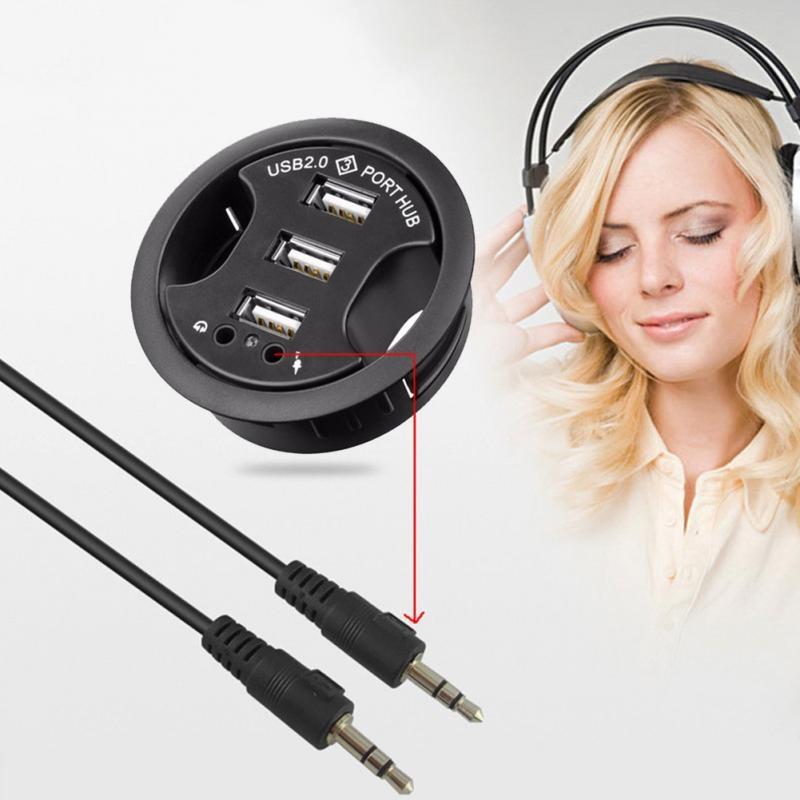3-Port Usb Hub With Audio & Mic Jack 4