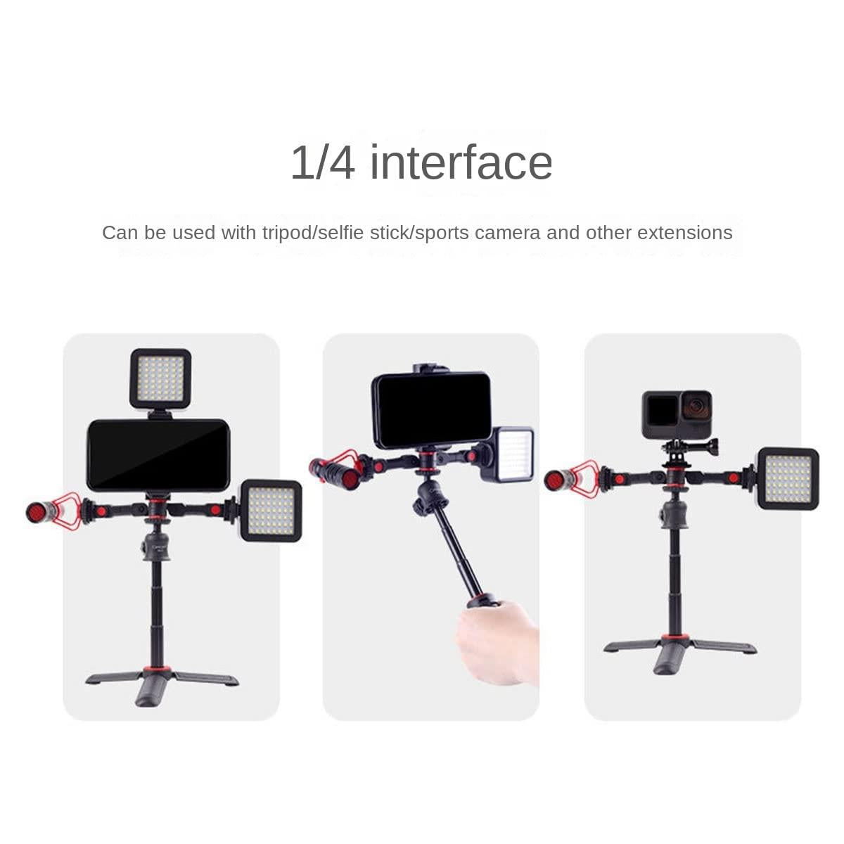 Universal Dual Cold Shoe Mount For Camera And Phone 6