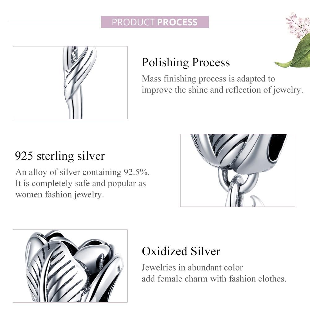 925 Sterling Silver Tulip Beads For Diy Bracelets & Necklaces 5