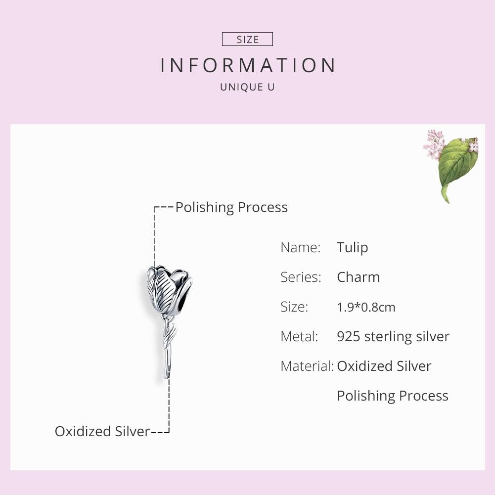 925 Sterling Silver Tulip Beads For Diy Bracelets & Necklaces 6