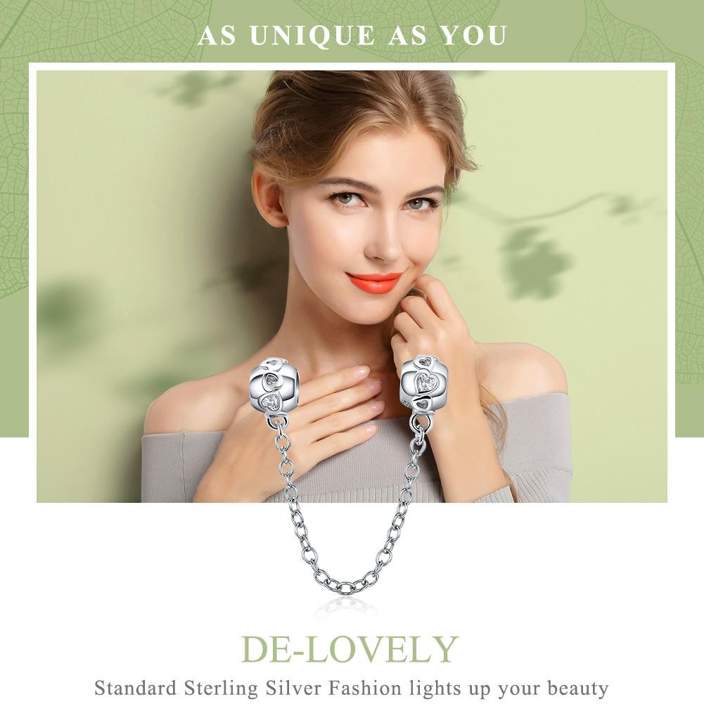 925 Sterling Silver Safety Chain Cute & Versatile 4