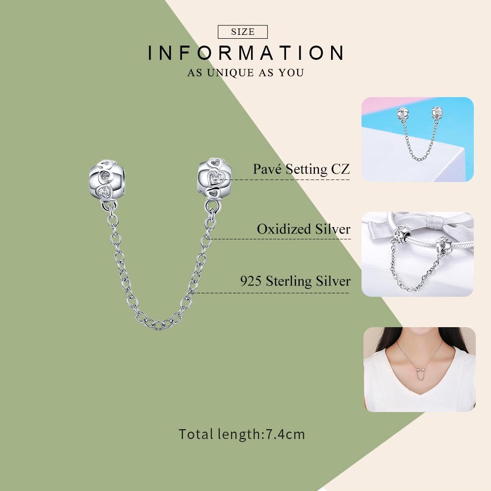 925 Sterling Silver Safety Chain Cute & Versatile 5