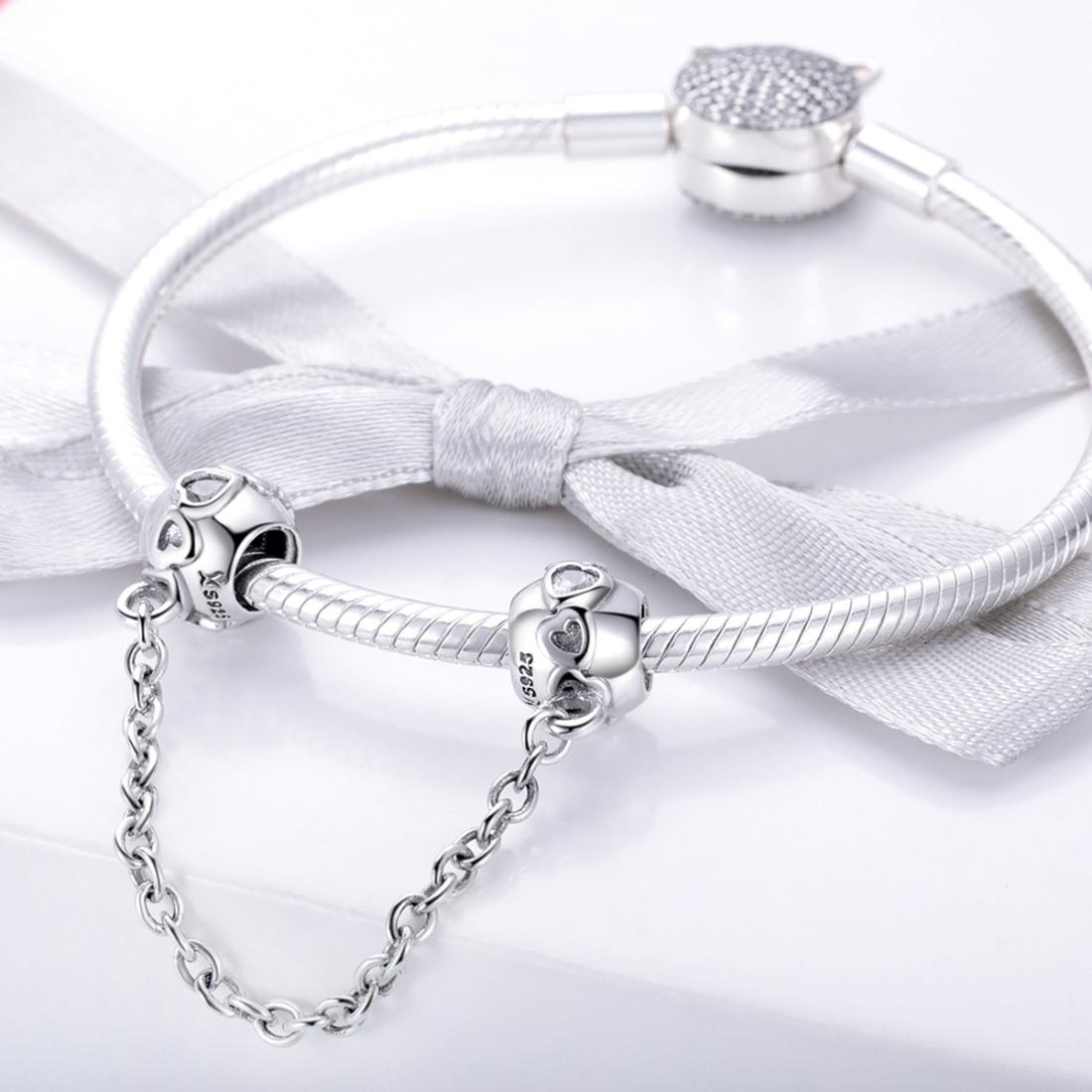 925 Sterling Silver Safety Chain Cute & Versatile 7