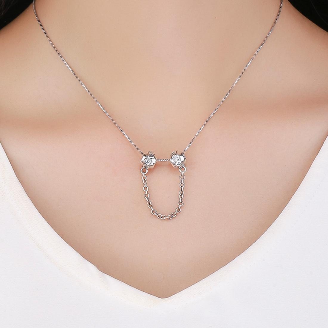 925 Sterling Silver Safety Chain Cute & Versatile 8