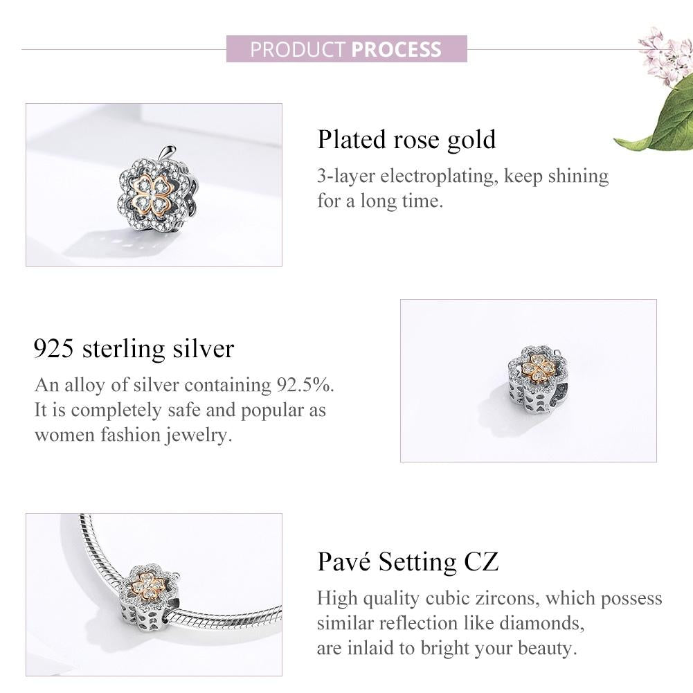 925 Sterling Silver Zircon Beaded Diy Bracelet Charm 5