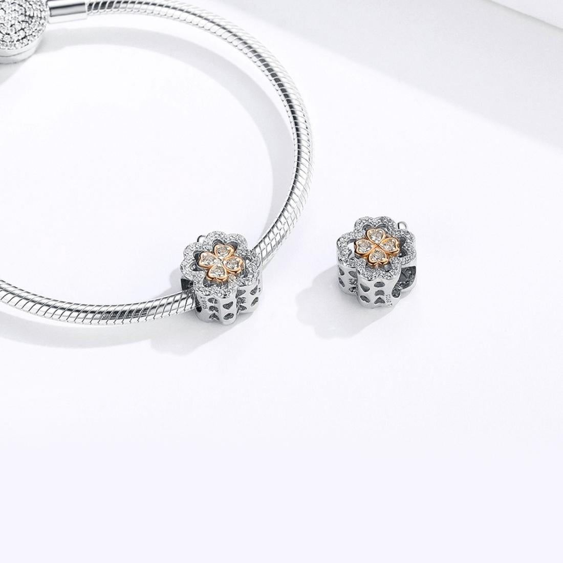 925 Sterling Silver Zircon Beaded Diy Bracelet Charm 7