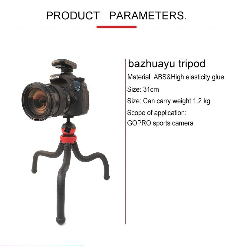 Flexible Mini Octopus Tripod with Phone Clamp for Iphone Galaxy Huawei Gopro 6
