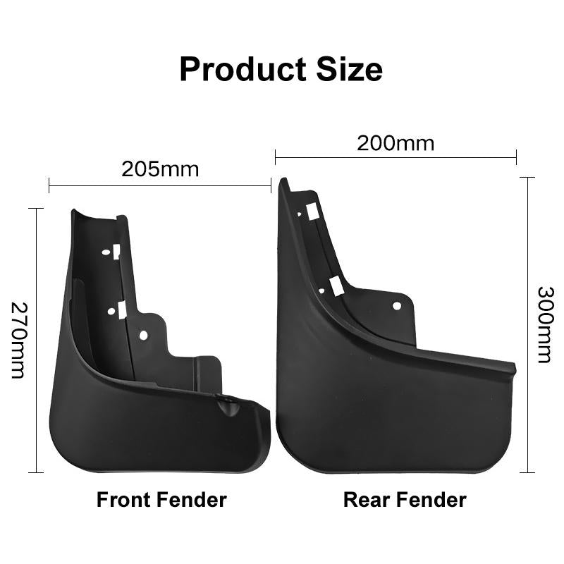 For Tesla Model S 2022 4Pcs / Set Car Auto Soft Plastic Splash Flaps Fender Guard 3