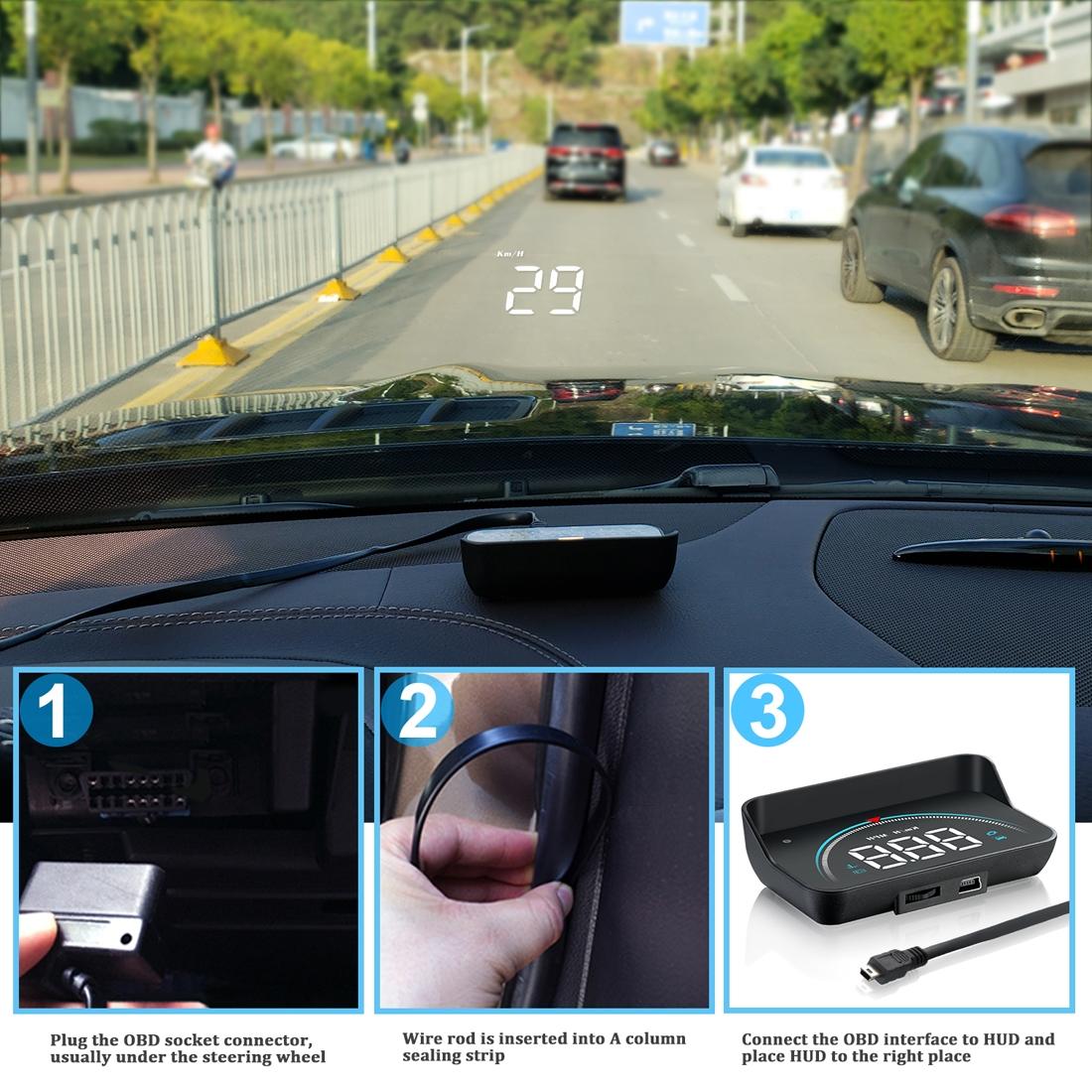 Universal Car Obd2 Hud 3.5 Inch Vehicle Head Up Display 6
