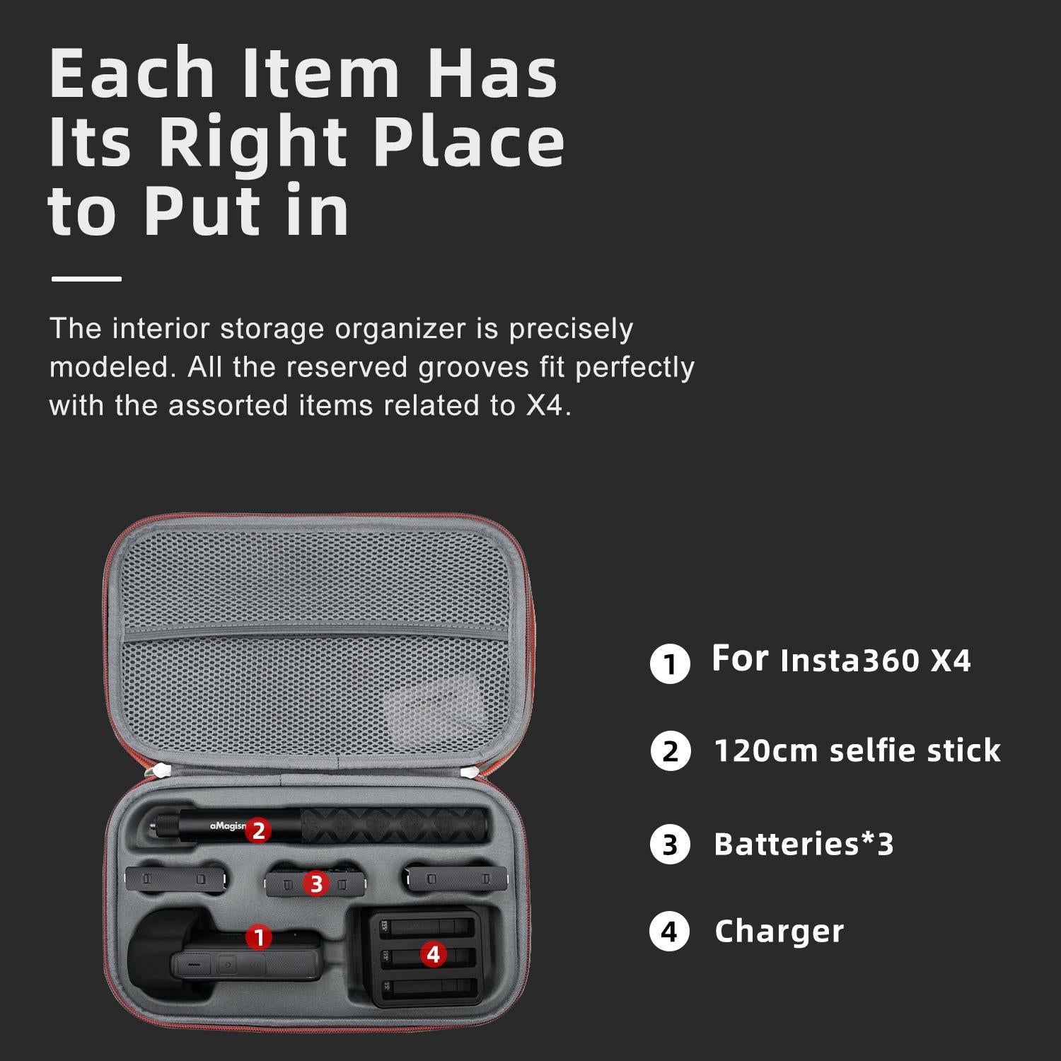 Amagisn Storage Bag for Insta360 X4 - Protective Clutch Case 6