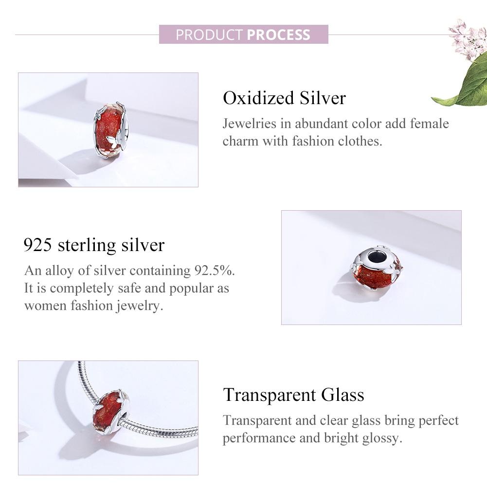 925 Sterling Silver Red Glazed Butterfly Bead Pendant For Diy Bracelets And Necklaces 8