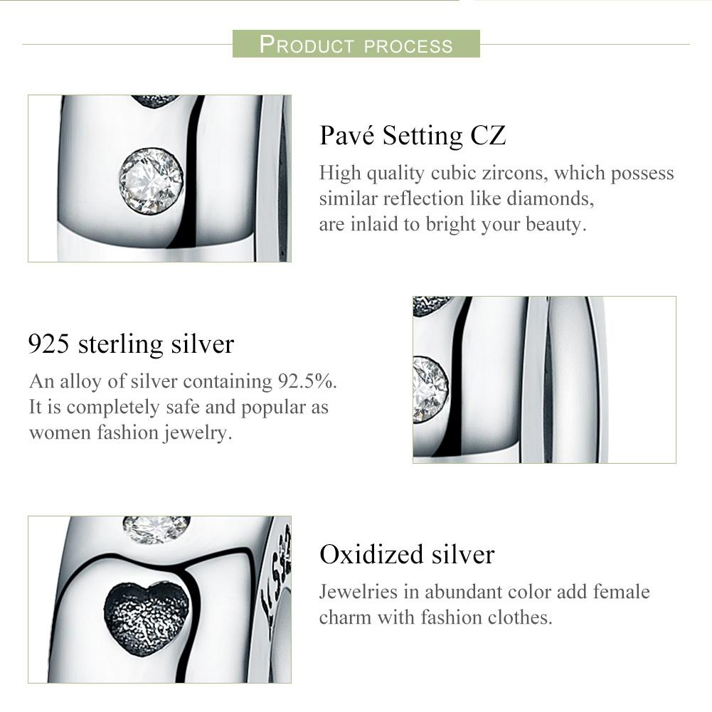 925 Sterling Silver Heart Shaped Beads For Diy Bracelets 5