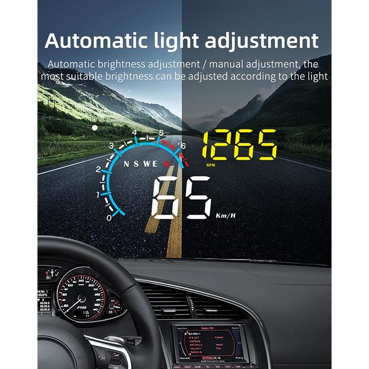 Car Hud Display Speed Temp Voltage Fault Obd2 + Gps 5