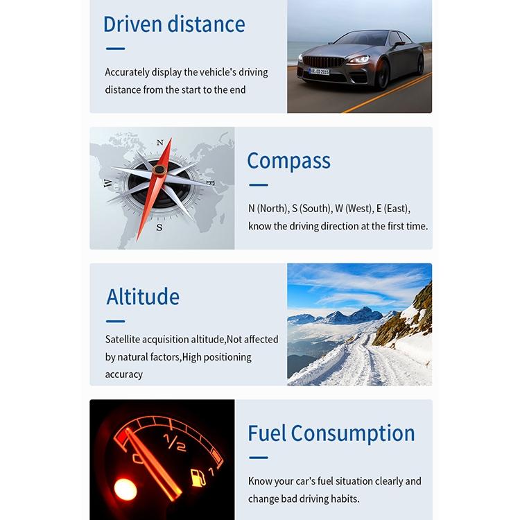 Car Hud Display Speed Temp Voltage Fault Obd2 + Gps 9