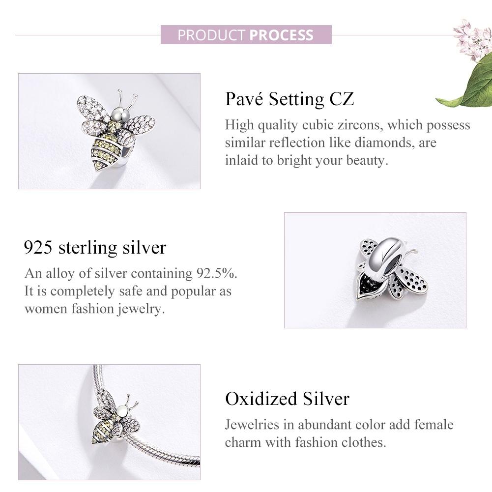 925 Sterling Silver Bee Bracelet Diy Beaded Accessory 5