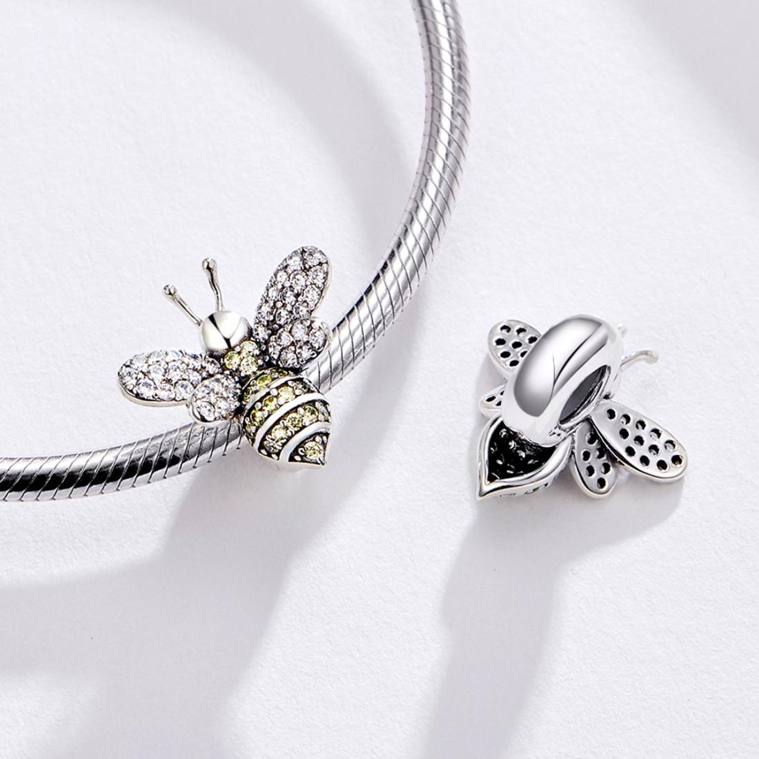 925 Sterling Silver Bee Bracelet Diy Beaded Accessory 7