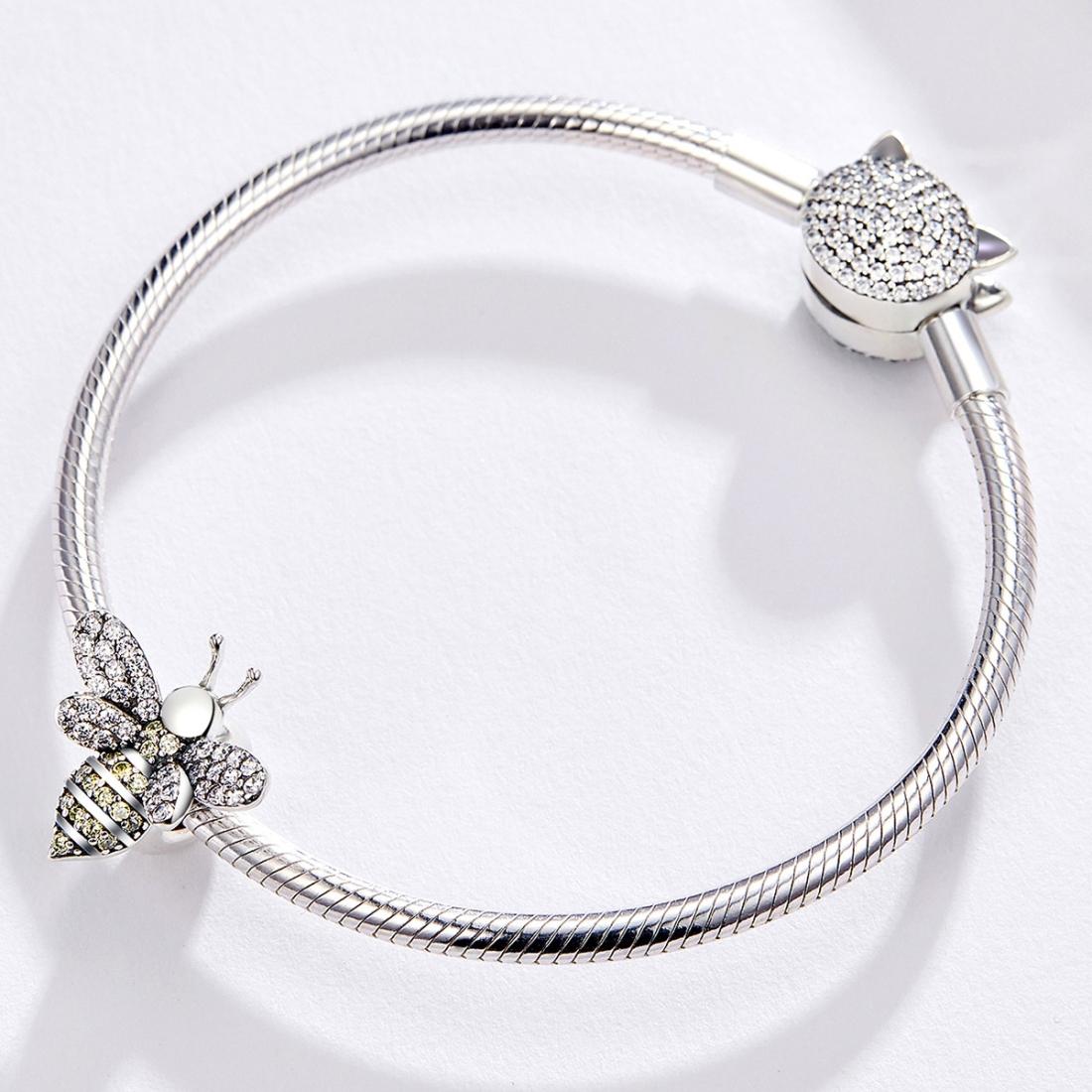 925 Sterling Silver Bee Bracelet Diy Beaded Accessory 8