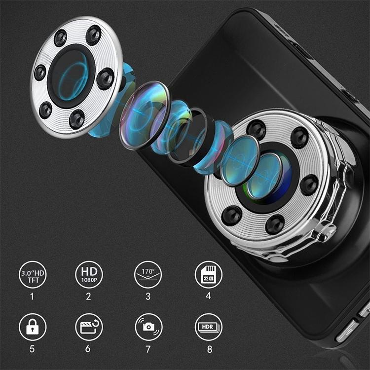 Hd Night Vision Car Dvr with Usb Hidden Recorder and Reversing Video Monitor 5