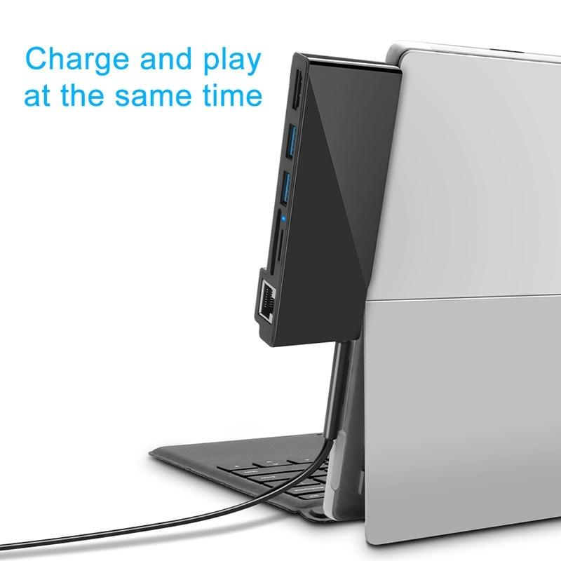 6-In-1 Rj45 / Usb 3.0 / Hdmi / Sd / Tf Hub For Surface Pro 5 / 6 4