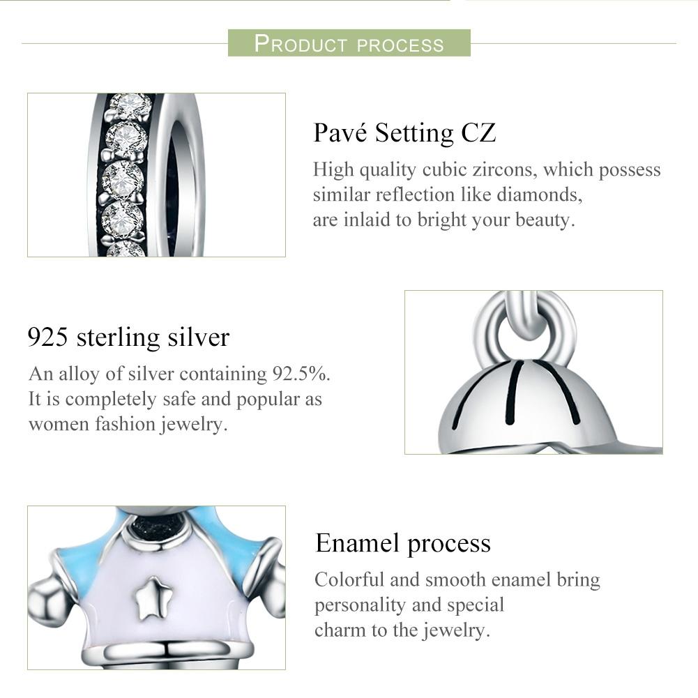 925 Sterling Silver Boy Bead Bracelet / Necklace Accessory 6
