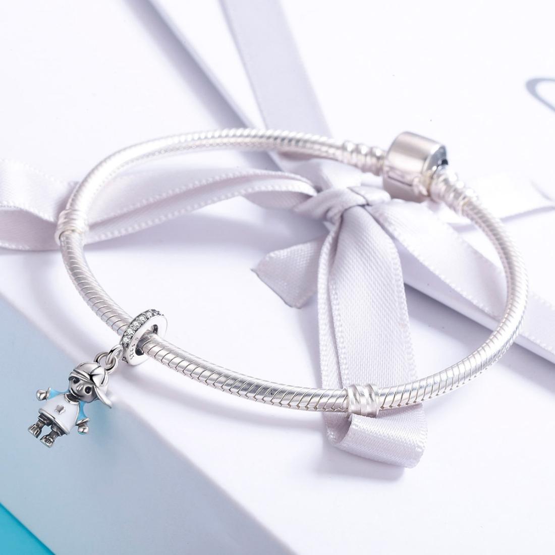 925 Sterling Silver Boy Bead Bracelet / Necklace Accessory 8