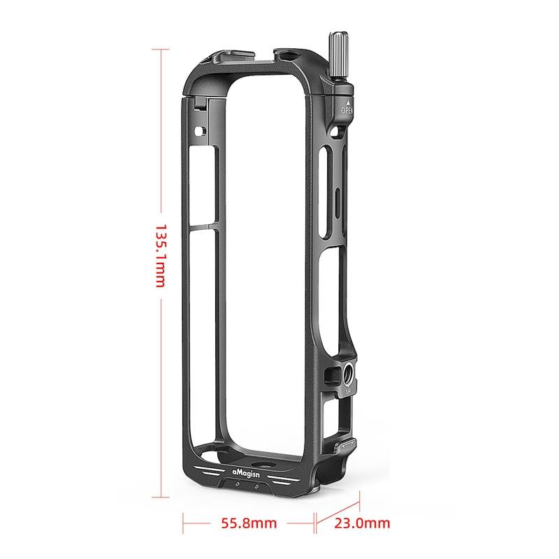 Amagisn Metal Protective Housing for Insta360 X4 with 2 Claws and Rabbit Cage 3